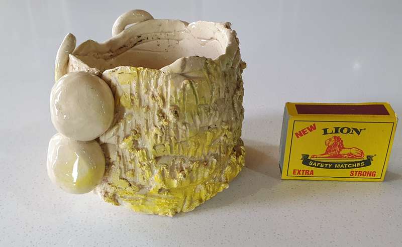 Glazed funky art pottery/clay item by Liza-Ann as per photos