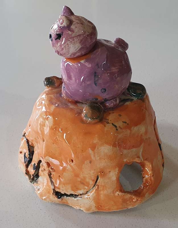 Glazed funky art pottery/clay item by Liza-Ann as per photos