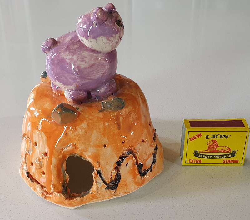 Glazed funky art pottery/clay item by Liza-Ann as per photos