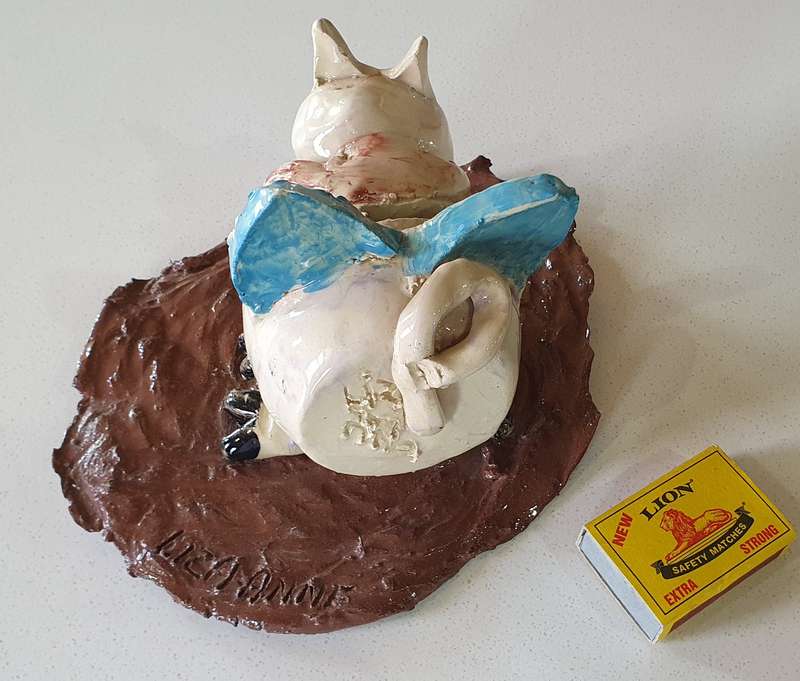 Glazed funky art pottery/clay item by Liza-Ann as per photos