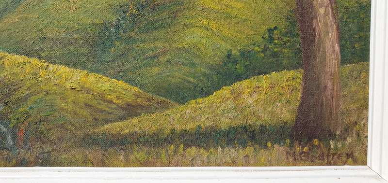 Original oil painting by MAY GODFREY - 1972 -  LAND OF THE ZULU's  as per photos