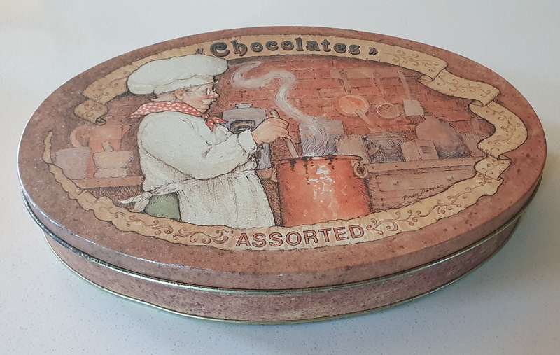 Oval chocolate tin as per photos