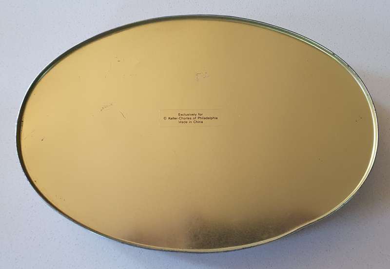 Oval chocolate tin as per photos