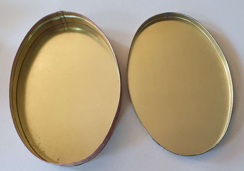 Oval chocolate tin as per photos