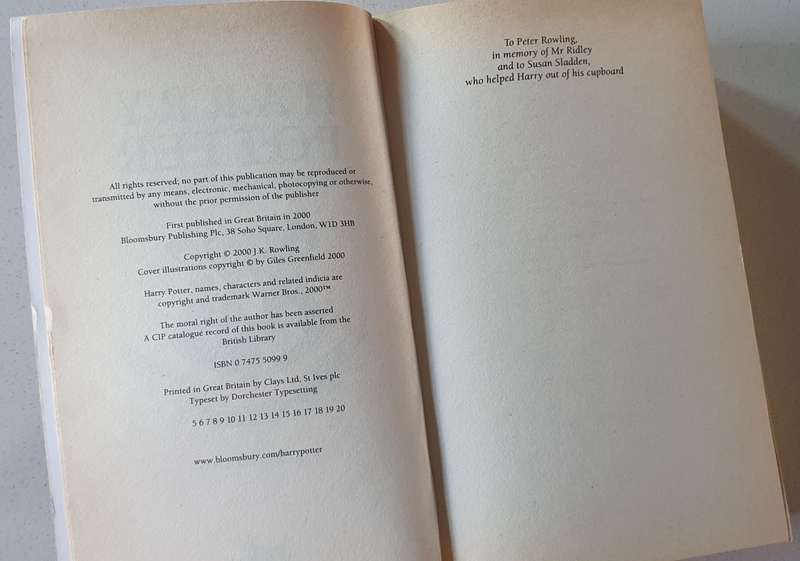 HARRY POTTER and the Goblet of Fire, soft cover - first edition - by J.K.Rowling