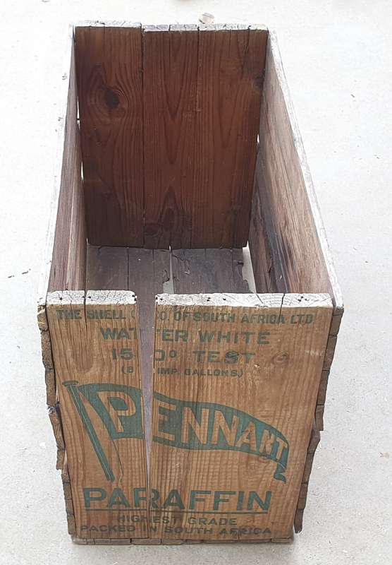 Vintage wooden PENNANT paraffin crate as per photos