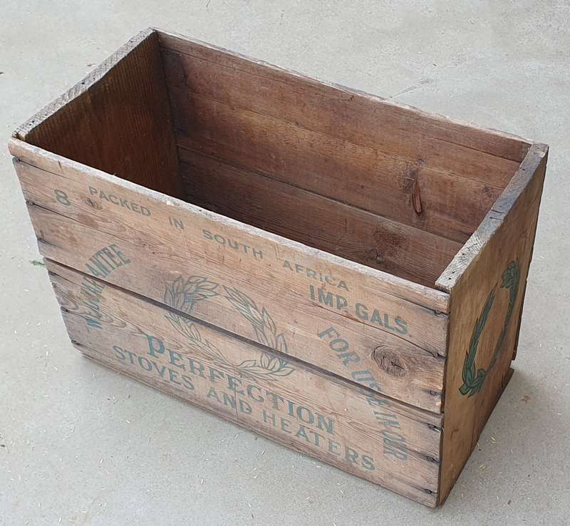 Vintage wooden paraffin crate as per photos