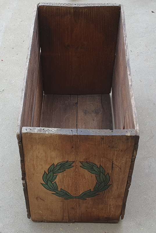 Vintage wooden paraffin crate as per photos