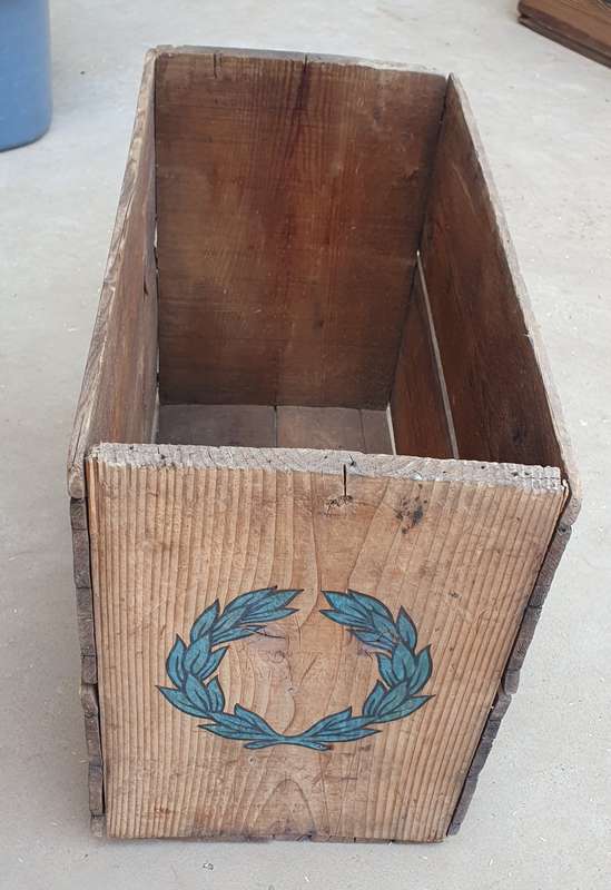 Vintage wooden paraffin crate as per photos
