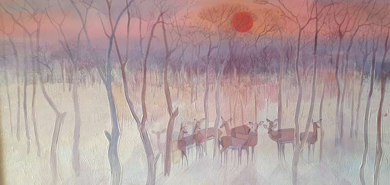Original framed mixed medium painting by SONJA THERON as per photos