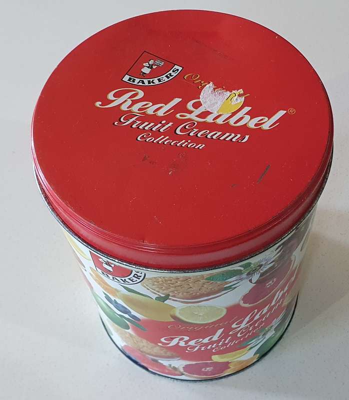 BAKERS RED LABEL tin as per photos