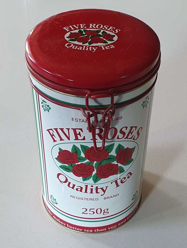 FIVE ROSES tea tin as per photos