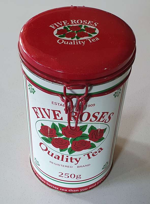 FIVE ROSES tea tin as per photos