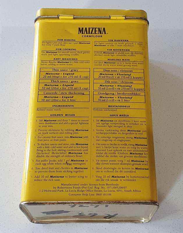 MAIZENA tin as per photos