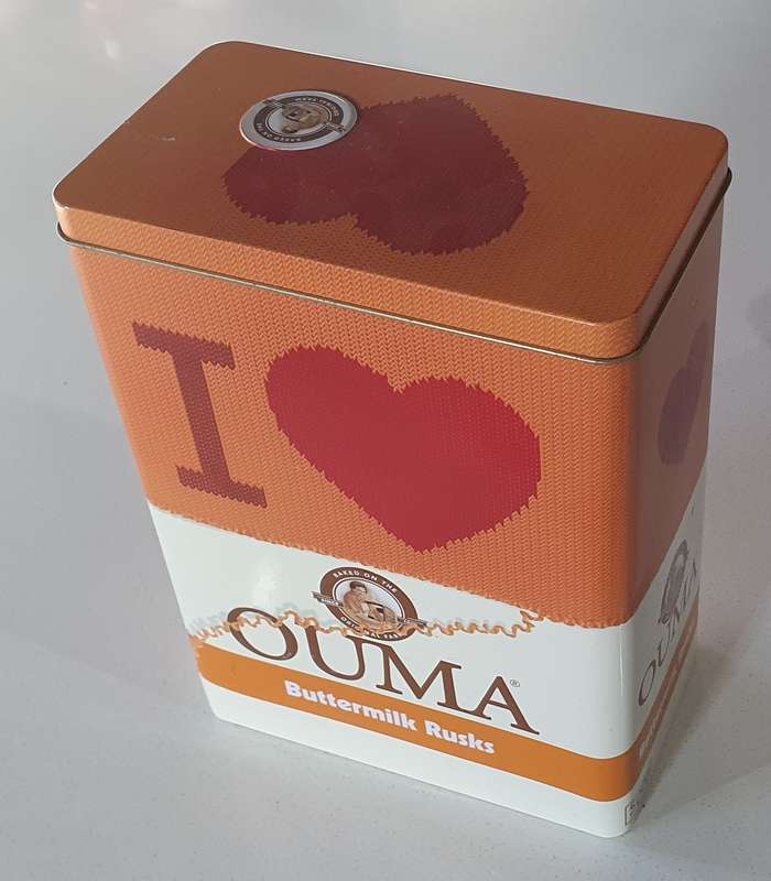 OUMA RUSKS tin as per photos