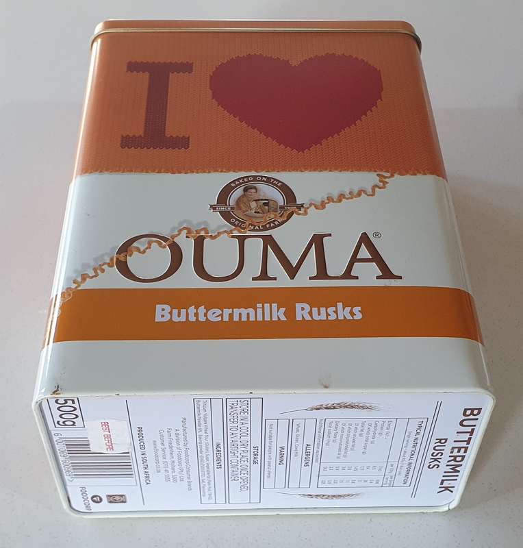 OUMA RUSKS tin as per photos