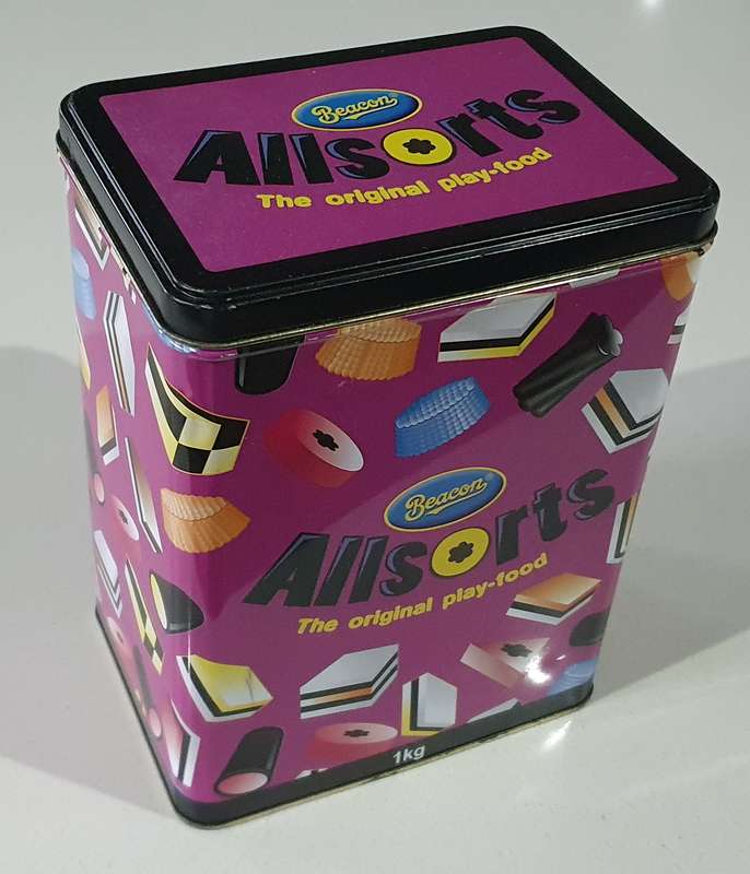 LIQUORICE ALLSORTS tin as per photos