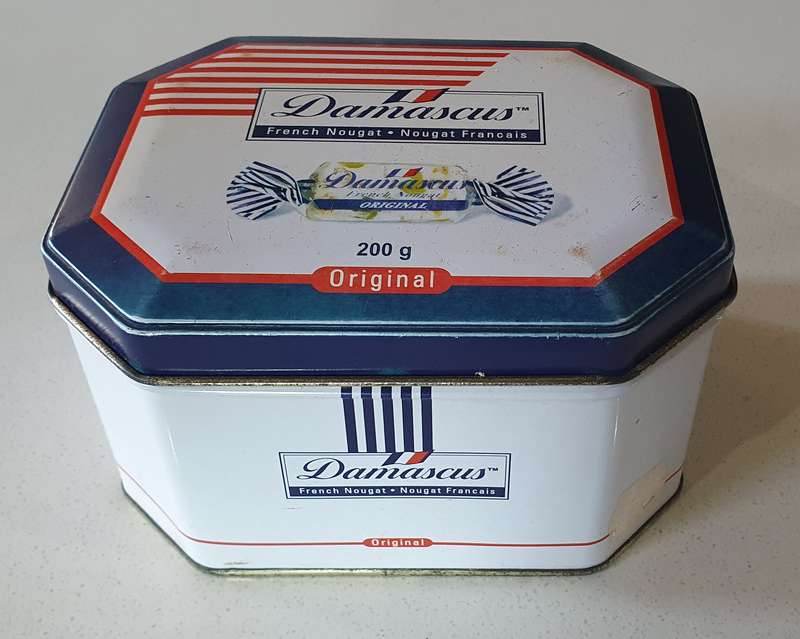 DAMASCUS tin as per photo.