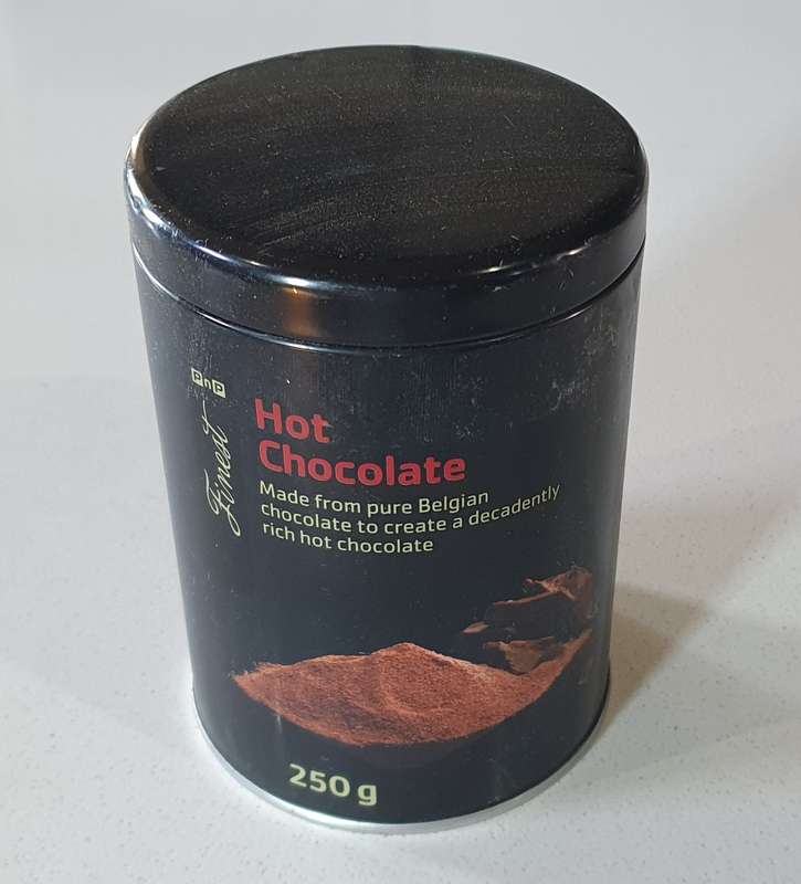 HOT CHOCOLATE tin as per photo.