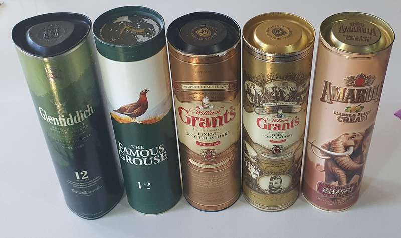 5 Cardboard liquor bottle holders as per photos