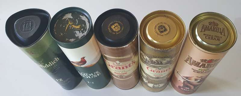 5 Cardboard liquor bottle holders as per photos