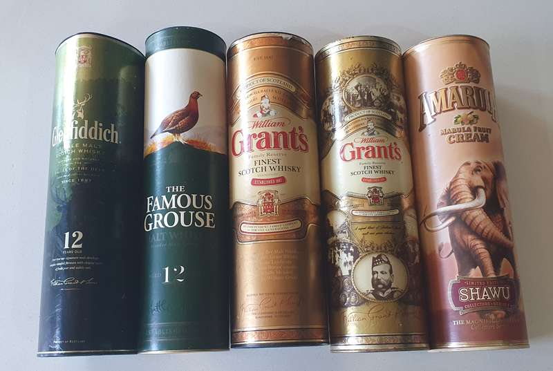 5 Cardboard liquor bottle holders as per photos
