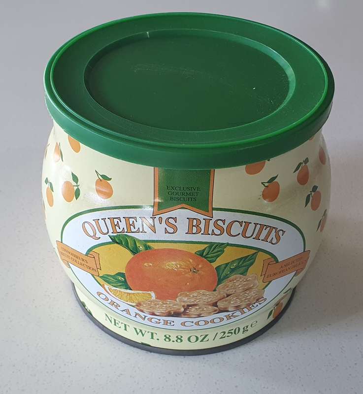 QUEENS BISCUITS tin as per photos