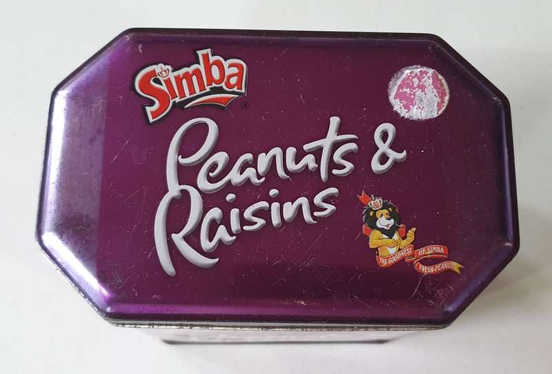 SIMBA PEANUTS & RAISINS tin as per photos