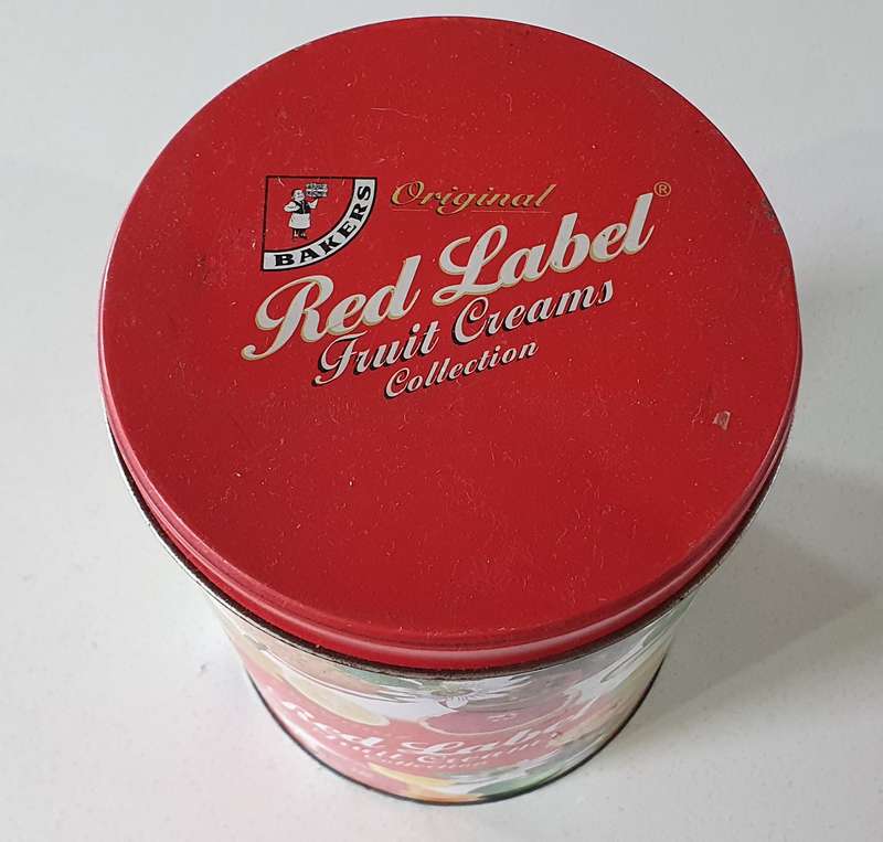 BAKERS RED LABEL tin as per photos