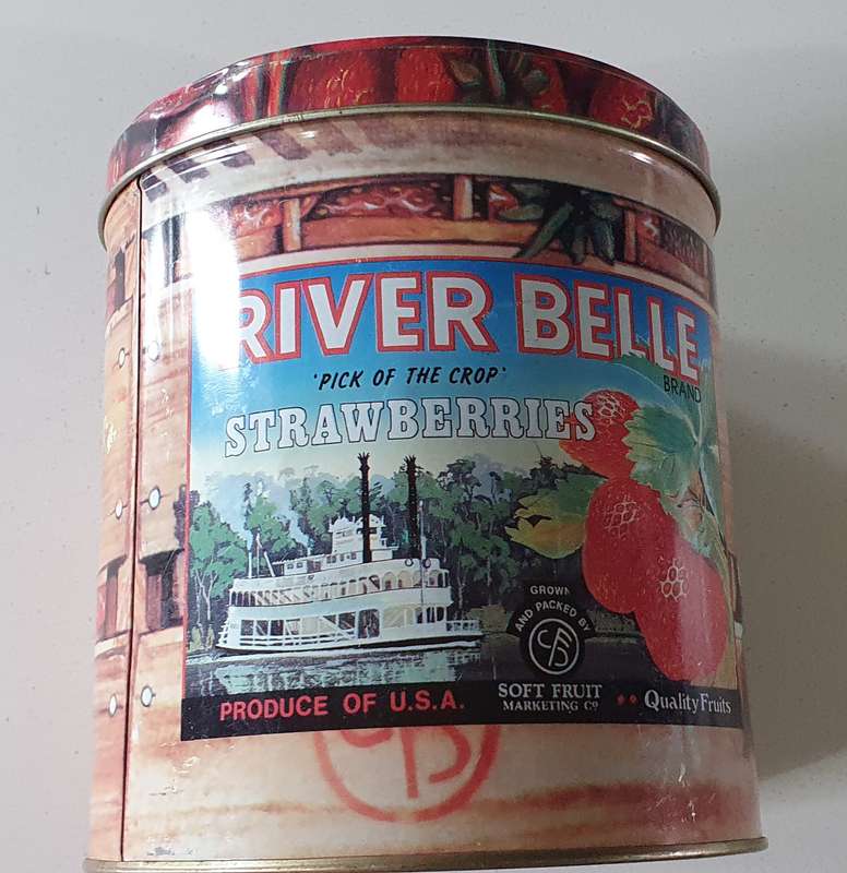 RIVER BELLE STRAWBERRIES tin as per photos