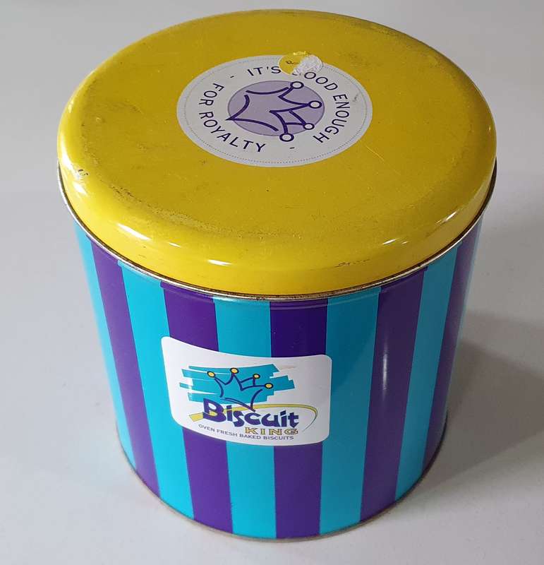 BISCUIT KING tin as per photos
