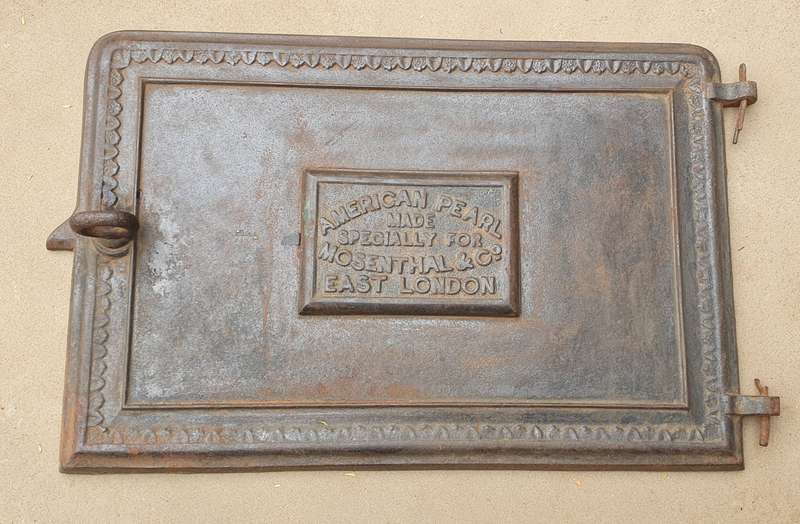 Vintage cast iron oven door as per photo