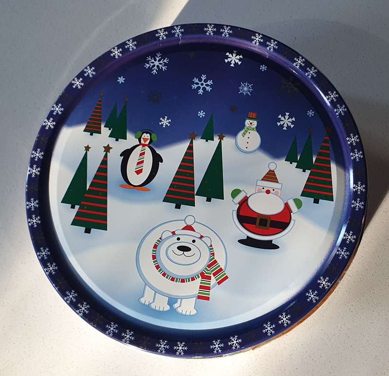CHRISTMAS theme tin as per photos