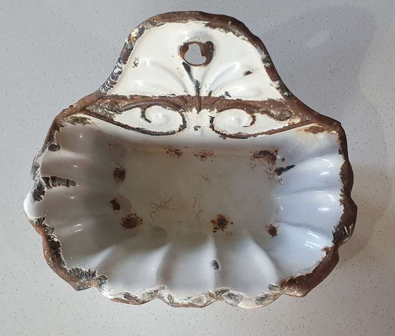 Vintage enamel soap holder as per photos