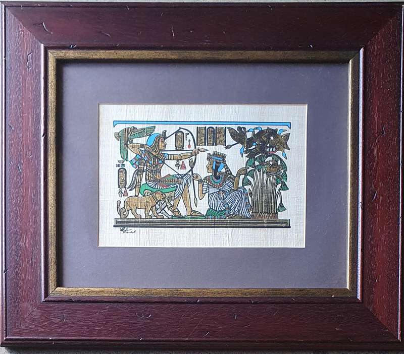 Original framed Egyptian papyrus as per photos