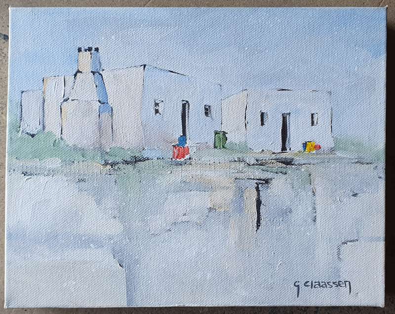 Original unframed acrylic painting by G CLAASSEN