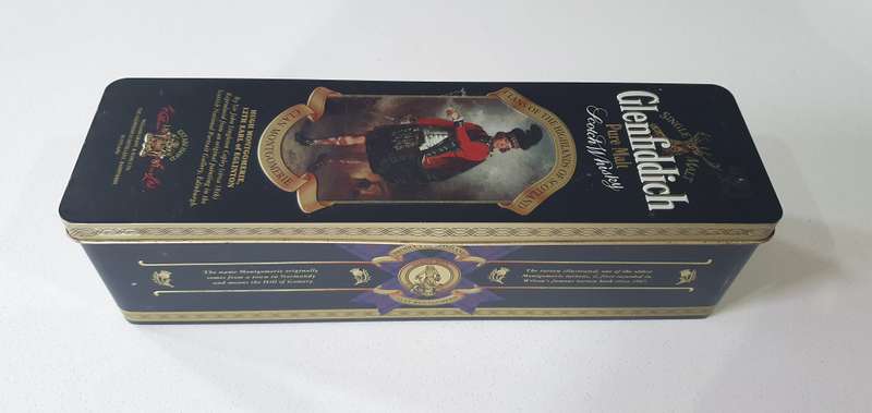 GLENFIDDICH WHISKY tin as per photos