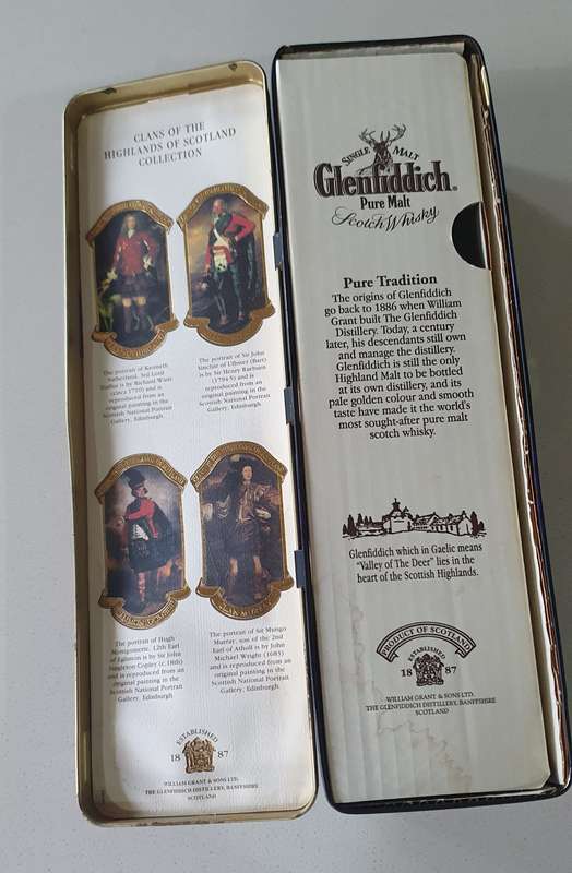 GLENFIDDICH WHISKY tin as per photos