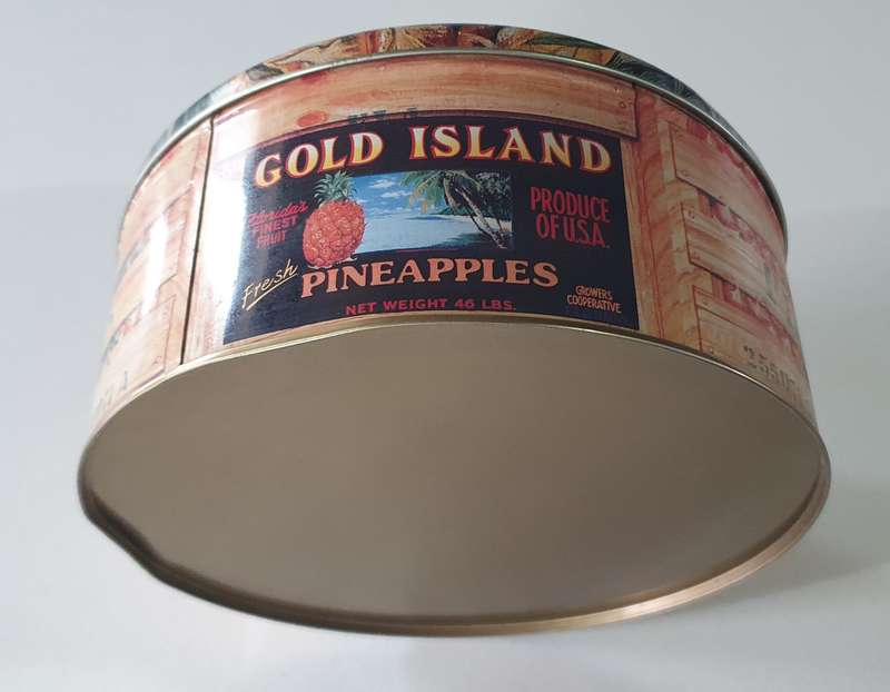 GOLD ISLAND tin as per photos
