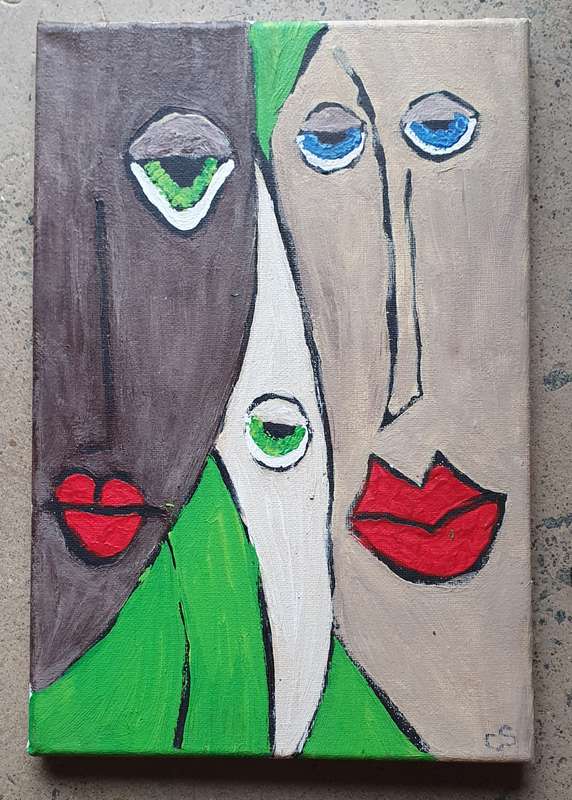 Original unframed acrylic painting by CS as per photos
