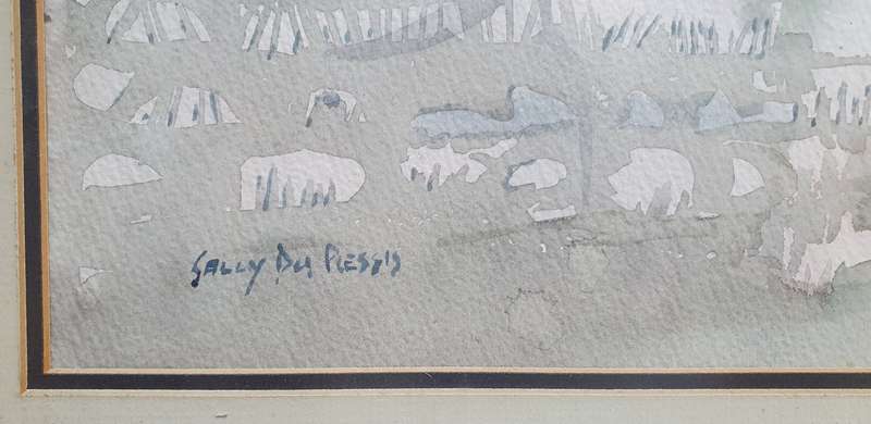 Original large watercolour painting by SALLY DU PLESSIS