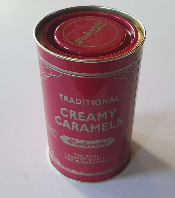 Woolworths cream caramels tin as per photos