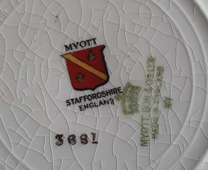 MYOTT Staffordshire England plate as per photos