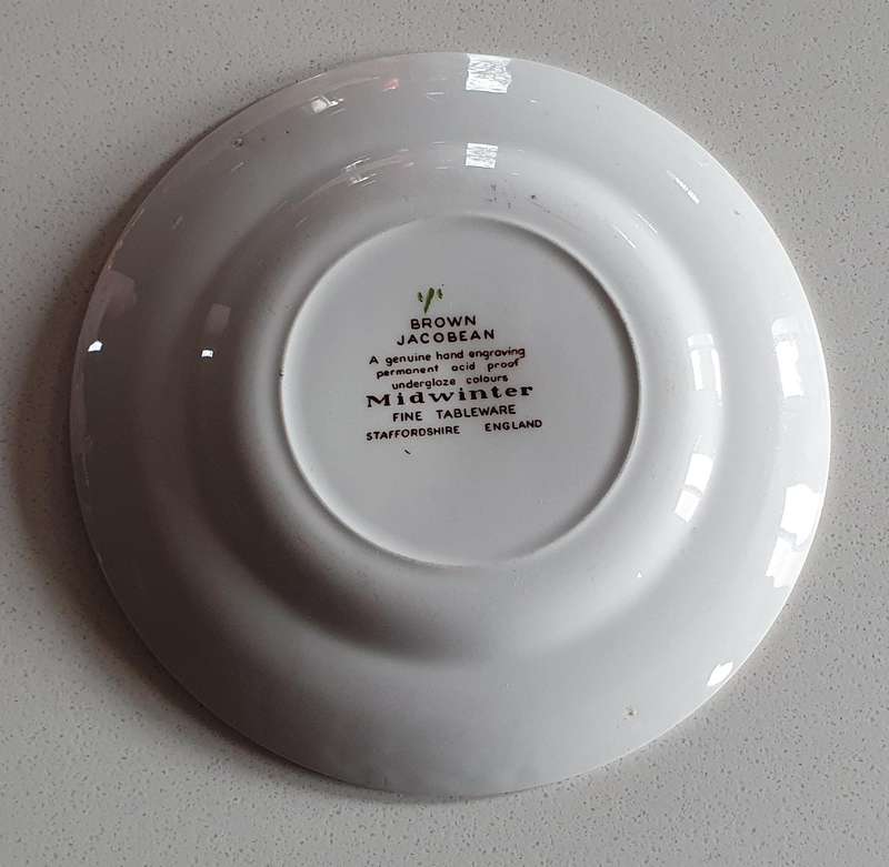BROWN JACOEEAN - MIDWINTER Staffordshire England plate as per photos