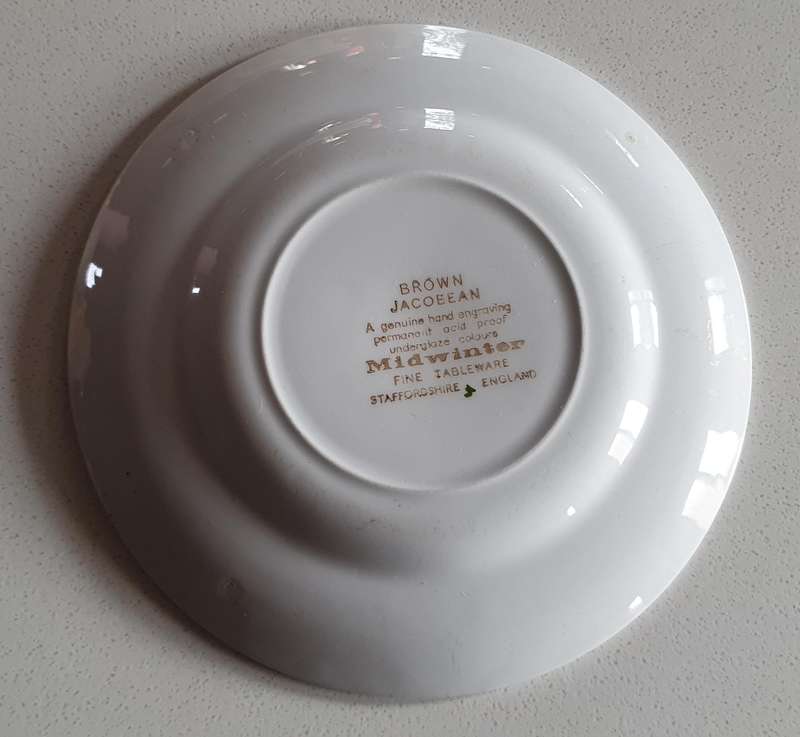 BROWN JACOEEAN - MIDWINTER Staffordshire England plate as per photos