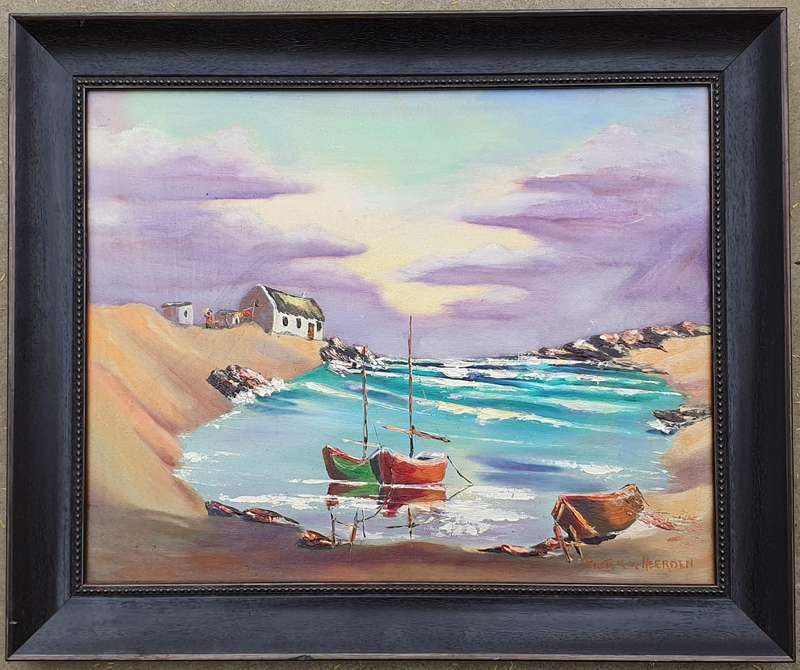 Original framed oil painting by PIETER VAN HEERDEN as per photos