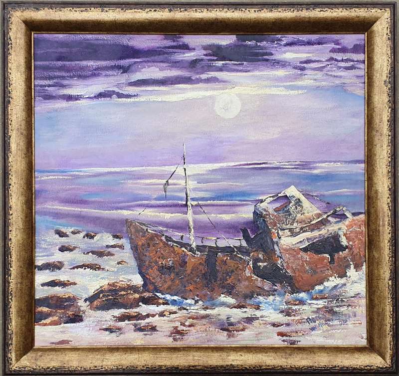 Large original framed oil painting by PIETER VAN HEERDEN as per photos