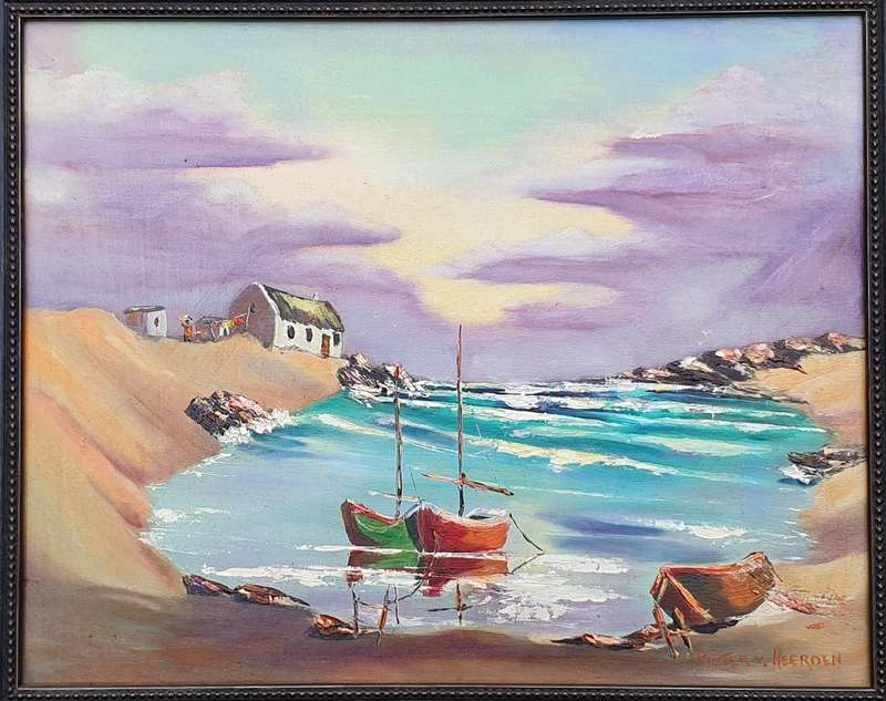 Original framed oil painting by PIETER VAN HEERDEN as per photos