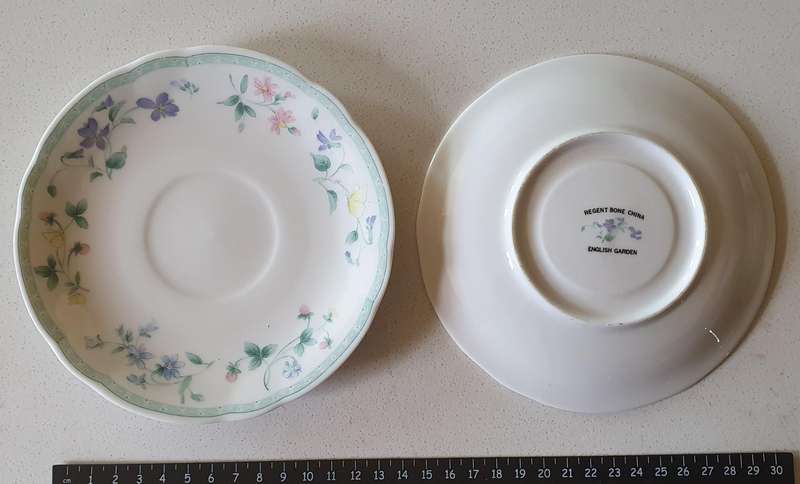 2 x Regent Bone China - English Garden saucer as per photos