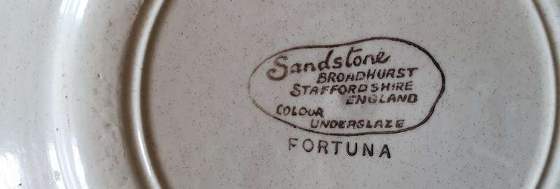 Sandstone Brondhurst Staffordshire England plate - Fortuna as per photos